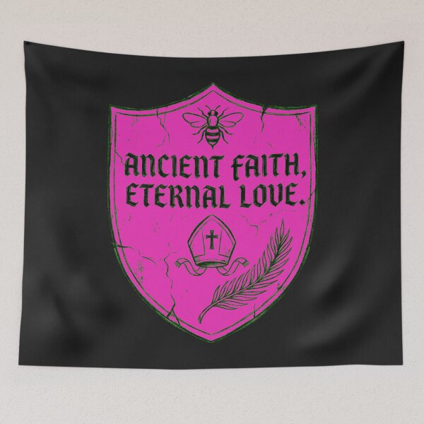 Aperçu de l'œuvre Écu de Saint Valentin : Art héraldique au fusain de l'évêque de Terni créée et vendue par Thaivi Design.