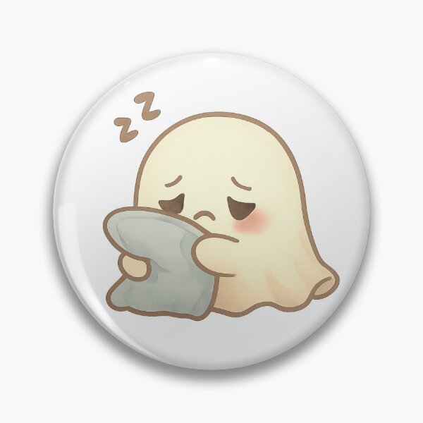 Item preview, Sleepy Cute Ghost Hugging a Pillow designed and sold by Lunarifinds .