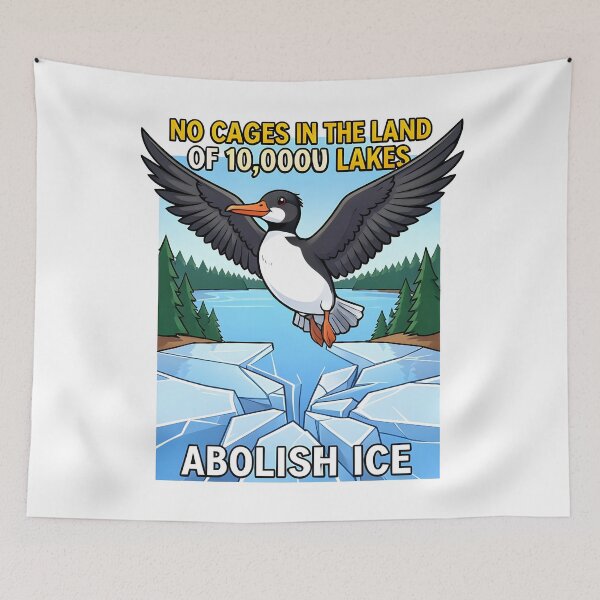 Item preview, Minnesota Rebel No Cages Minnesota Abolish ICE Cartoon Design designed and sold by Uglyandcute.