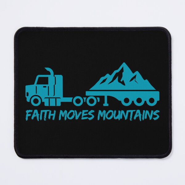 Item preview, Faith Moves Mountains – Christian Quotes - Sky Blue Design designed and sold by MoriaStore.