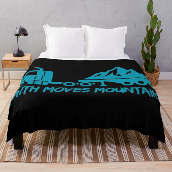 Item preview, Faith Moves Mountains – Christian Quotes - Sky Blue Design designed and sold by MoriaStore.
