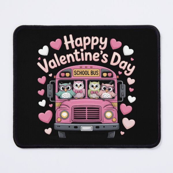 Item preview, Funny owls school bus Driver Happy Valentines Day designed and sold by Dabbing Turtle Designs.