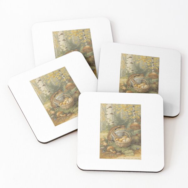 Item preview, Autumn Mushroom Forager Frog Art / Cottagecore Frog Illustration designed and sold by PictorialWhimsy.