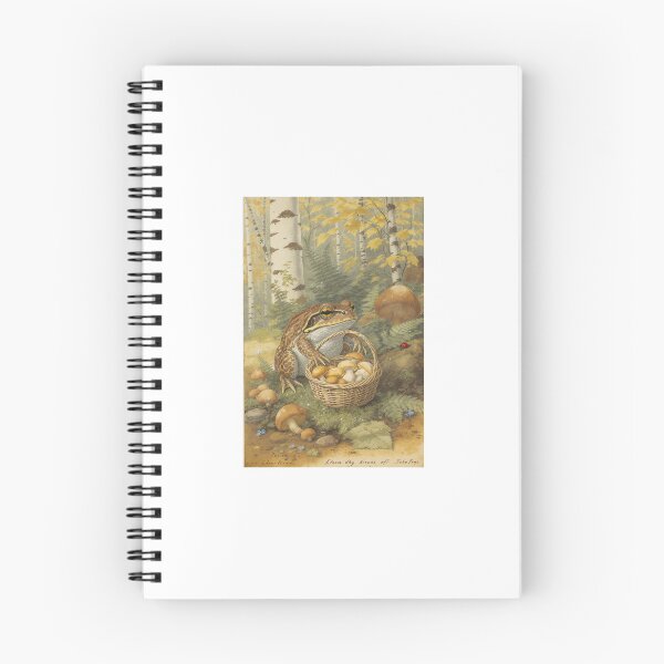 Item preview, Autumn Mushroom Forager Frog Art / Cottagecore Frog Illustration designed and sold by PictorialWhimsy.