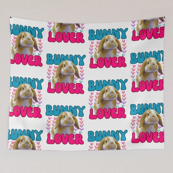 Item preview, Bunny Lover Bright Lop Bunny with Heart Sprigs designed and sold by UUniqueIImprint.