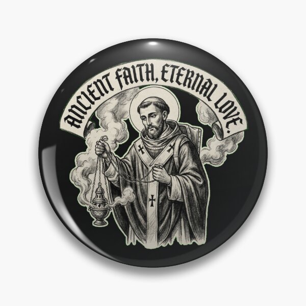 Item preview, Sacred Smoker Saint Valentine Liturgical Beekeeping Charcoal Art designed and sold by Thaivi Design.