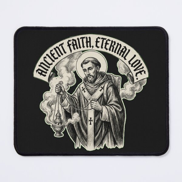 Item preview, Sacred Smoker Saint Valentine Liturgical Beekeeping Charcoal Art designed and sold by Thaivi Design.