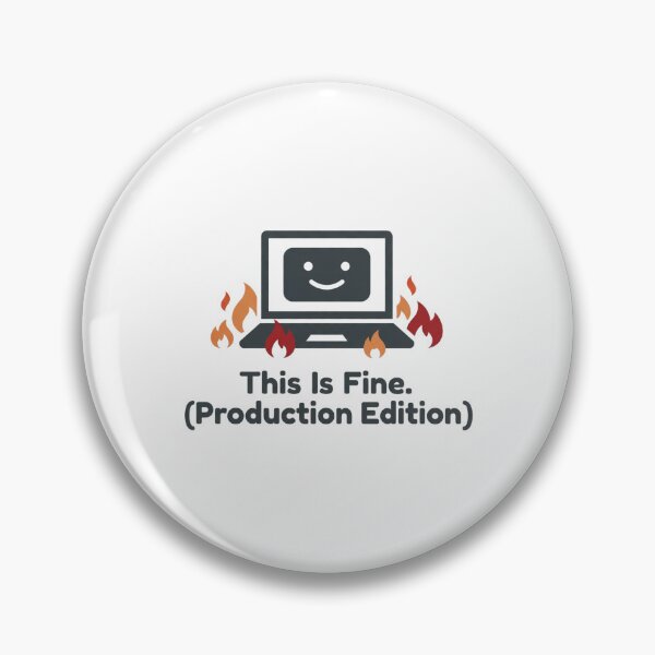 Item preview, This Is Fine Production Edition Developer Humor designed and sold by DuckShip.