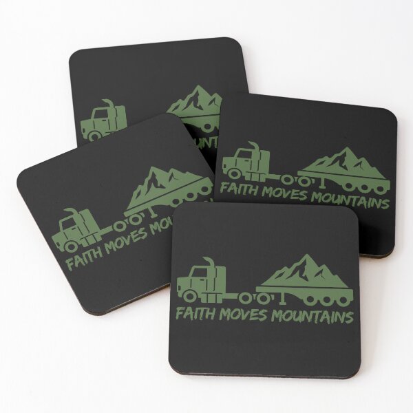 Item preview, Faith Moves Mountains – Christian Quotes - Green Design designed and sold by MoriaStore.