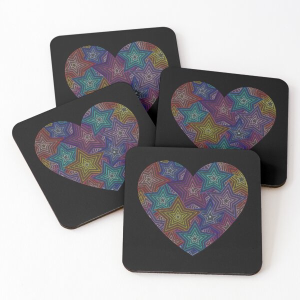 Item preview, Neon Star Heart Pattern – Colorful Abstract Love Art with Geometric Stars designed and sold by Finally Awake.