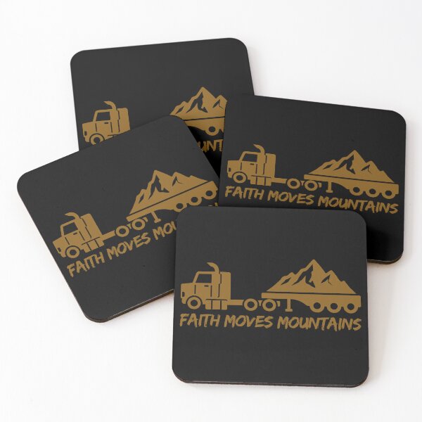 Item preview, Faith Moves Mountains – Christian Quotes - Brown Design designed and sold by MoriaStore.