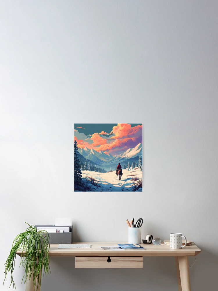 Thumbnail 2 of 3, Poster, Cowboy In The Snow designed and sold by Rtymer.