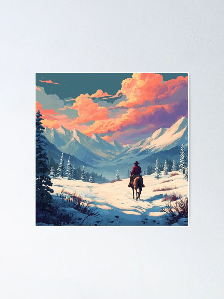 Thumbnail 1 of 3, Poster, Cowboy In The Snow designed and sold by Rtymer.