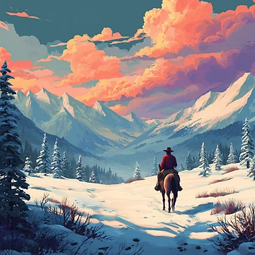 Artwork thumbnail, Cowboy In The Snow by Rtymer