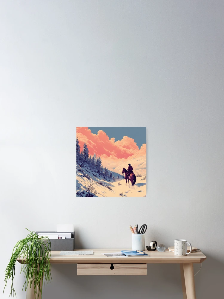 Thumbnail 2 of 3, Poster, Cowboy In The Snow designed and sold by Rtymer.