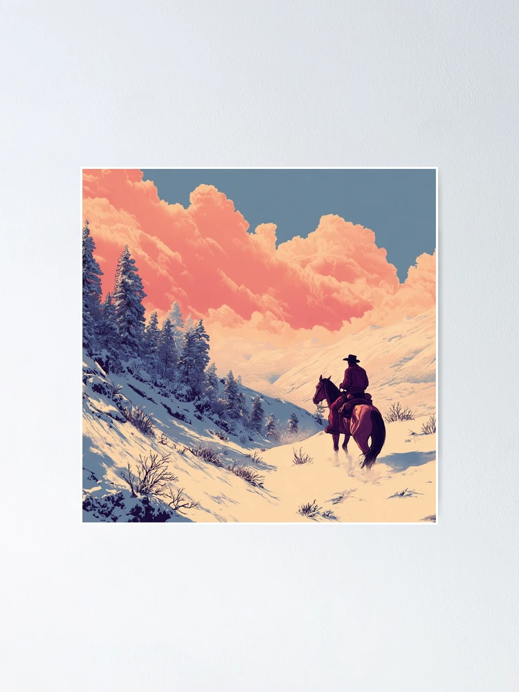 Thumbnail 1 of 3, Poster, Cowboy In The Snow designed and sold by Rtymer.