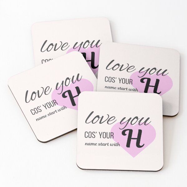 Item preview, Love You Cos Your Name Starts With H Initial Monogram designed and sold by Nordic Echo.