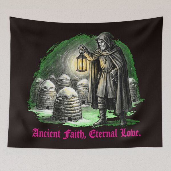 Item preview, Saint Valentine's Winter Apiary Vigil Charcoal Art designed and sold by Thaivi Design.