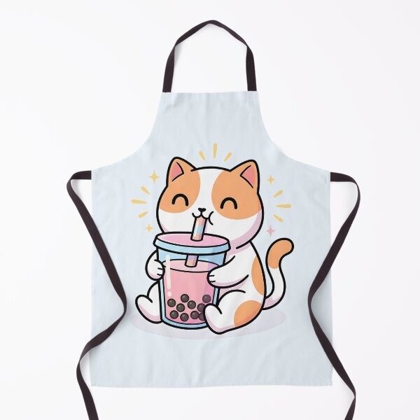 Item preview, Cute Kawaii Cat Drinking Boba Bubble Tea designed and sold by Inna Myrien.