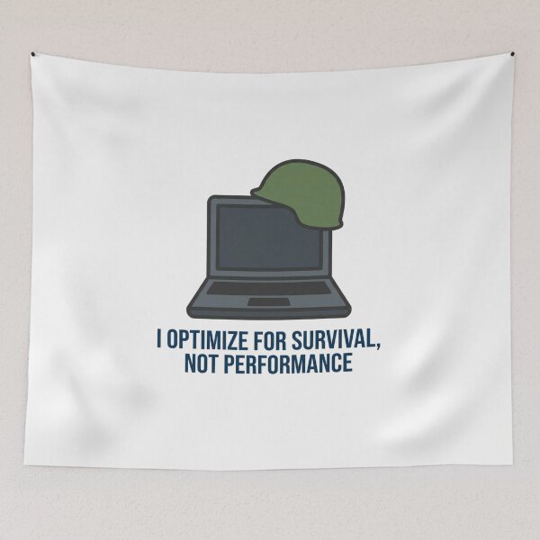 Item preview, I Optimize For Survival Not Performance Developer designed and sold by DuckShip.