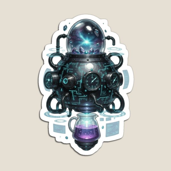 Item preview, Futuristic Alien Coffee Machine Sci-Fi Cyberpunk Art designed and sold by octozap.