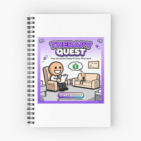 Item preview, Therapy Quest Flash Game Parody - Mental Health Humor designed and sold by PictorialWhimsy.