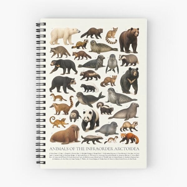 Item preview, Animals of Arctoidea Wildlife Chart Bear Seal Panda designed and sold by kakarikihill.