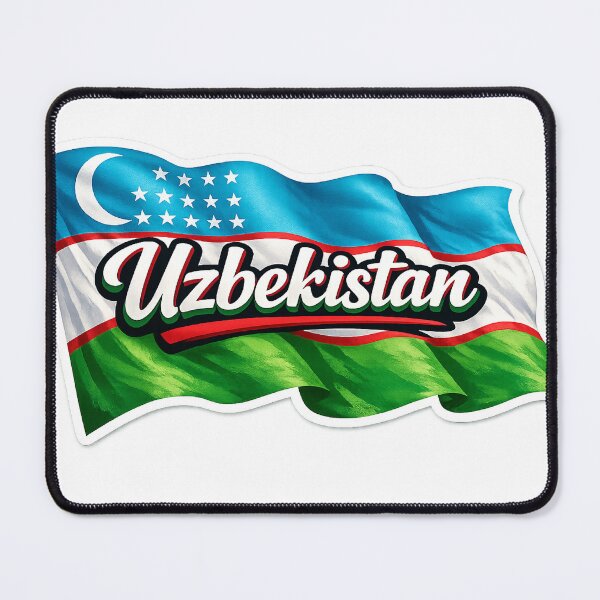 Item preview, Uzbekistan Flag Design – Uzbek Pride Script Typography Art designed and sold by GarnerSupplyCo.
