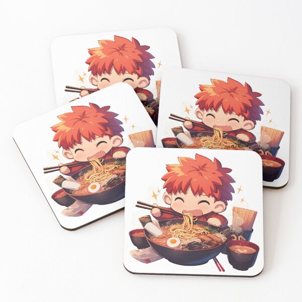 Item preview, Shirou Emiya Fate Stay Night Happy Chibi Ramen Time designed and sold by mildaclairmo.