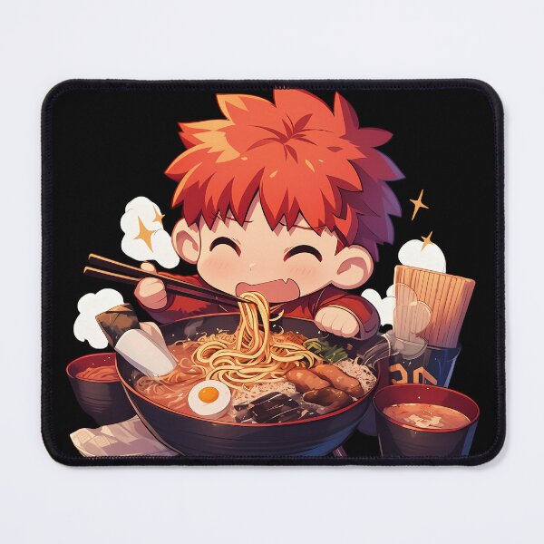 Item preview, Shirou Emiya Fate Stay Night Happy Chibi Ramen Time designed and sold by mildaclairmo.