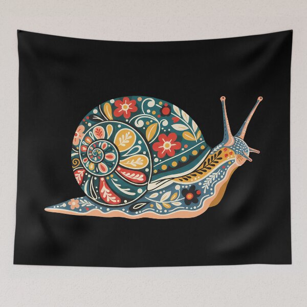 Item preview, Land Snail Silhouette in Folk Art Style – Hope for Wildlife by heidiannemorris © designed and sold by FOLK ART FUSION by heidiannemorris.