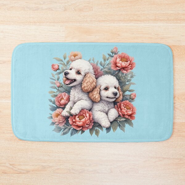 Item preview, Poodle puppies among peony flowers. designed and sold by Natalia-Vlad.