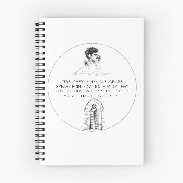 Item preview, Wuthering Heights Emily Bronte Quote "Treachery and violence are spears pointed at both ends" designed and sold by Ink&Iron.