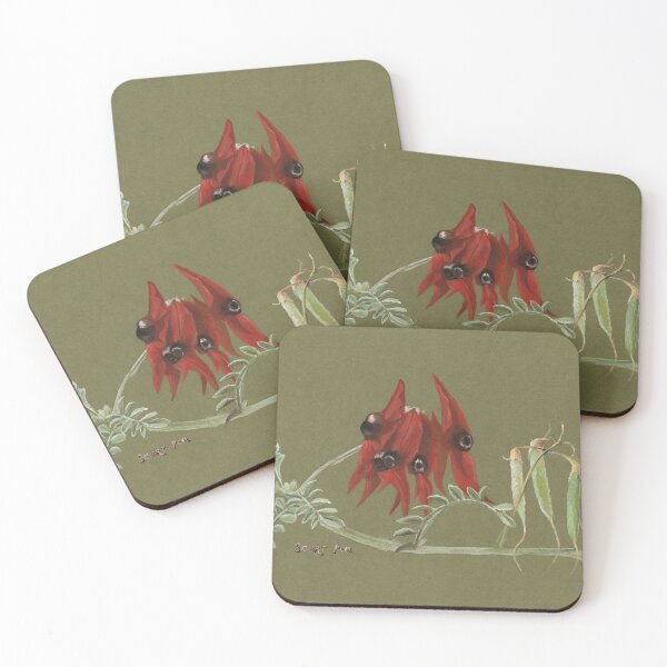 Item preview, Vintage Australian Watercolour - Sturt Pea  designed and sold by karwilberevivalcollection.