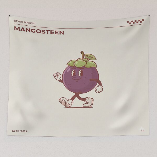 Item preview, Retro Mascot Mangosteen designed and sold by DinsignStudio.