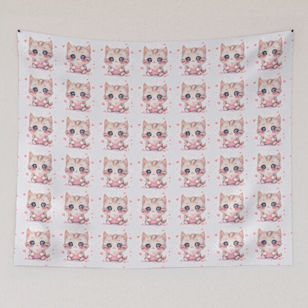 Item preview, Shy Cat With Love Letter – Kawaii Valentine’s Day Kitten Illustration designed and sold by SmartyWonders.