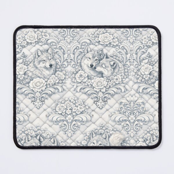 Item preview, Beautiful Wolves in Chinoiserie and Rococo Revival Style Blend designed and sold by Poetic Patterns Studio.