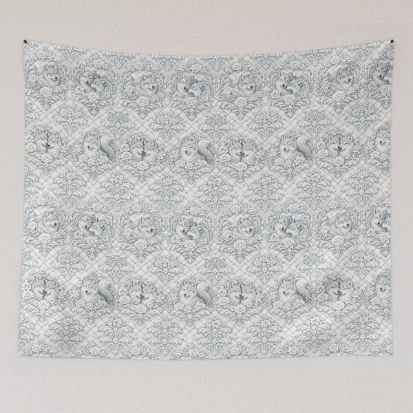 Item preview, Beautiful Wolves in Chinoiserie and Rococo Revival Style Blend designed and sold by Poetic Patterns Studio.