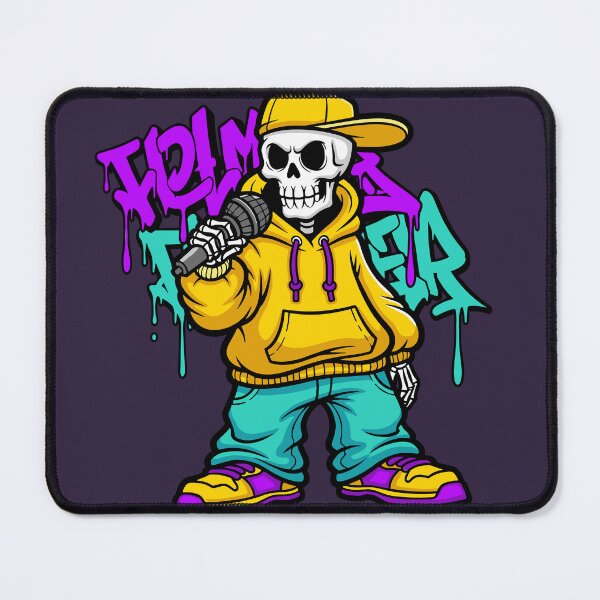 Item preview, Hip Hop Skeleton Rapper, Skull Rapper Street Art designed and sold by Junasaji.
