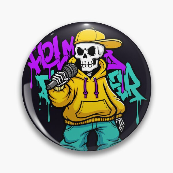 Item preview, Hip Hop Skeleton Rapper, Skull Rapper Street Art designed and sold by Junasaji.