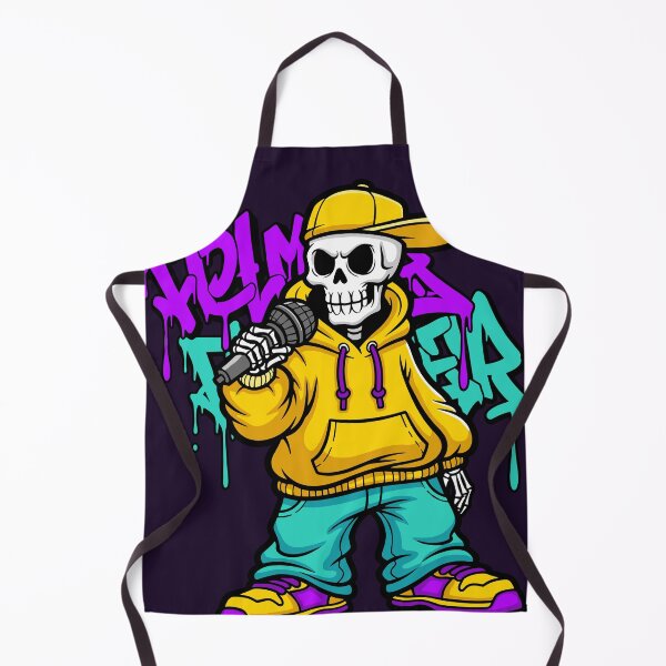 Item preview, Hip Hop Skeleton Rapper, Skull Rapper Street Art designed and sold by Junasaji.
