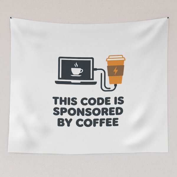 Item preview, This Code Is Sponsored By Coffee Programmer Developer Humor Gift designed and sold by DuckShip.
