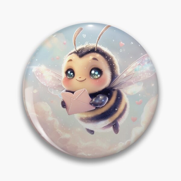 Item preview, Cute Bee Delivering Love Letter – Kawaii Valentine’s Day Bumblebee Illustration designed and sold by SmartyWonders.