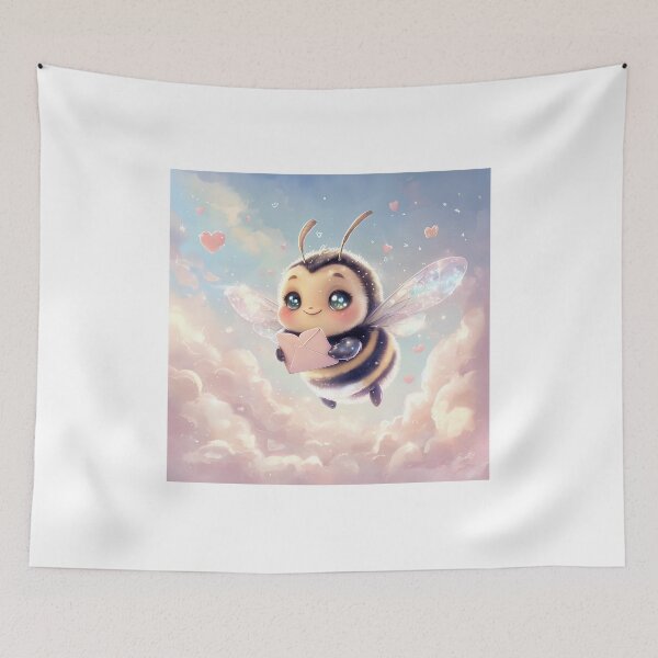 Item preview, Cute Bee Delivering Love Letter – Kawaii Valentine’s Day Bumblebee Illustration designed and sold by SmartyWonders.