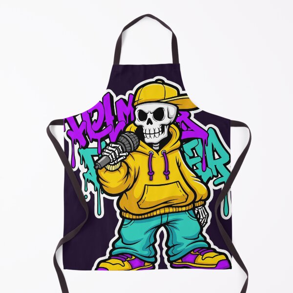 Item preview, Hip Hop Skeleton Rapper, Skull Rapper Graffiti Street Art designed and sold by Junasaji.