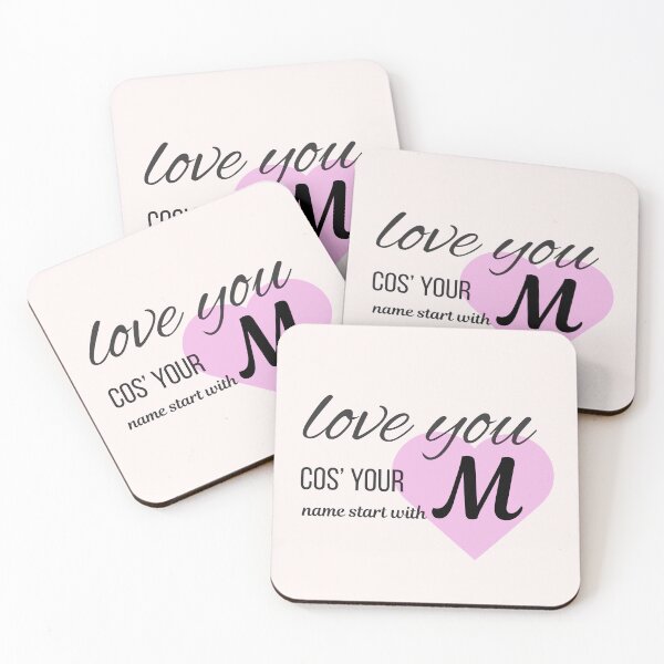Item preview, Love You Cos Your Name Starts With M Initial Monogram designed and sold by Nordic Echo.