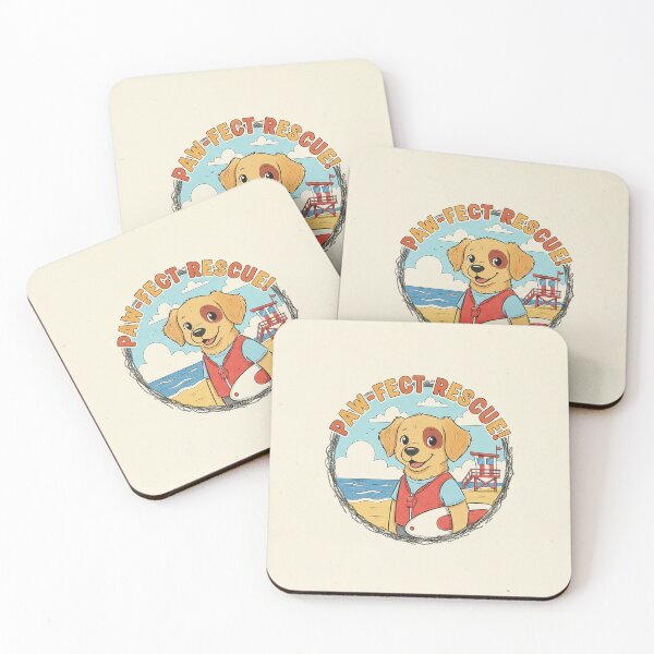 Item preview, Paw-fect Rescue! - Cute Puppy Lifeguard Vintage Cartoon designed and sold by VisualRotaStudio .