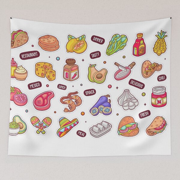 Item preview, Taco sticker icons designed and sold by Nicoandtheblood.