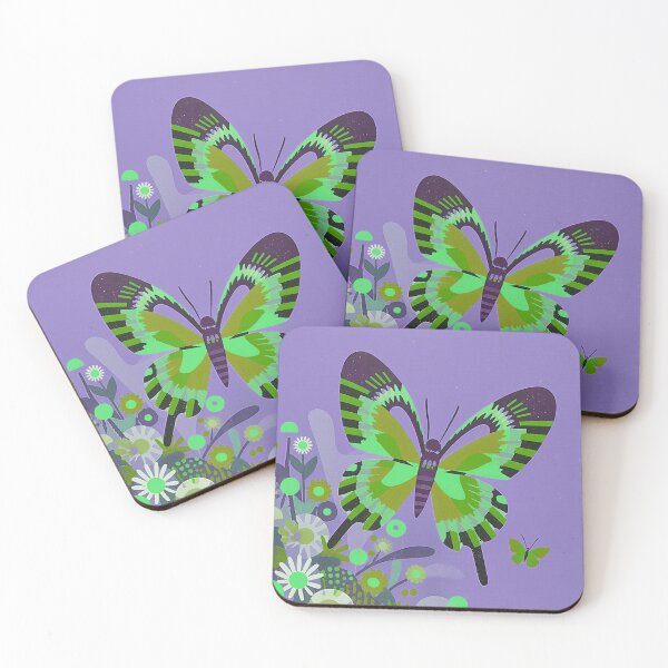 Item preview, Green Butterfly in a Purple Garden designed and sold by joycrysstudio.