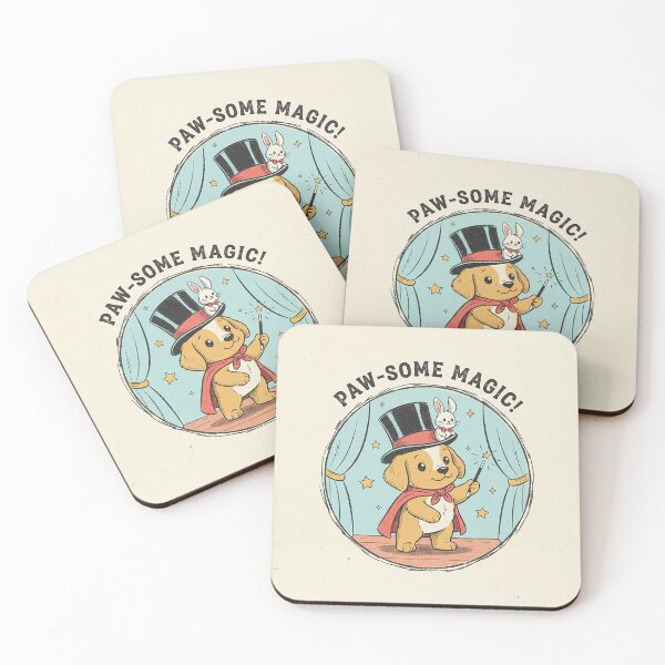 Item preview, Paw-some Magic! - Cute Puppy Magician Vintage Cartoon designed and sold by VisualRotaStudio .